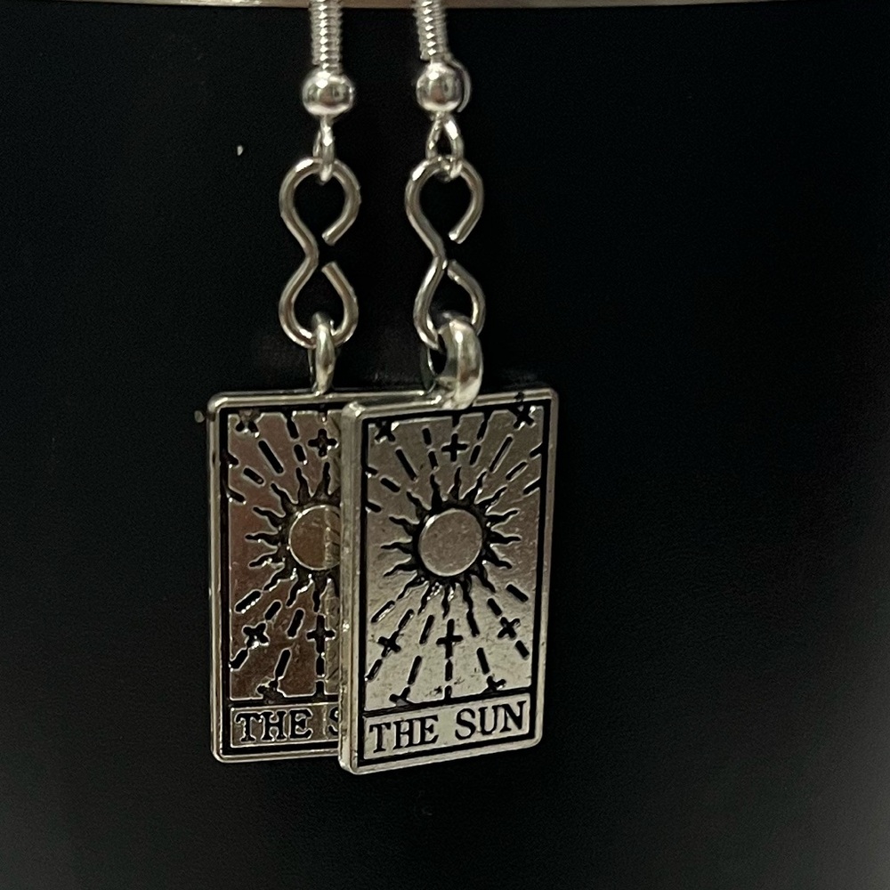 “The Sun” tarot card earrings